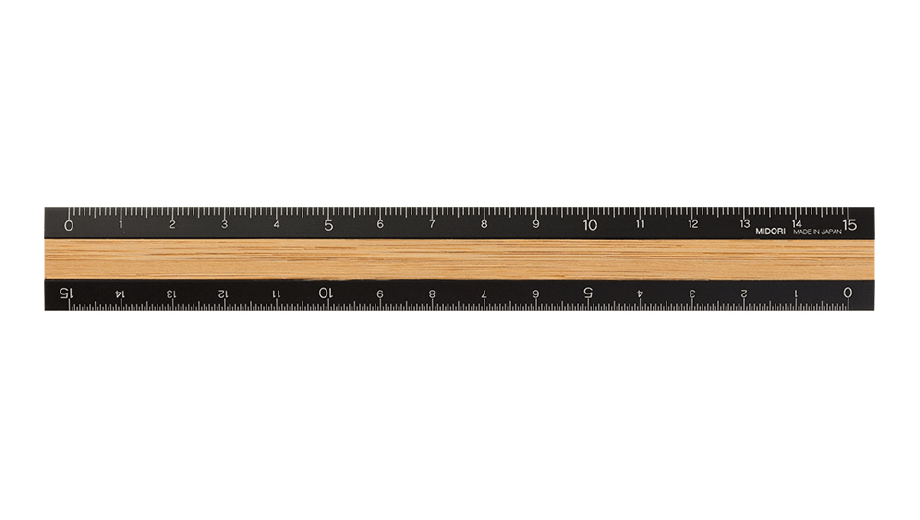 15 cm ruler Midori, Black - Bamboo