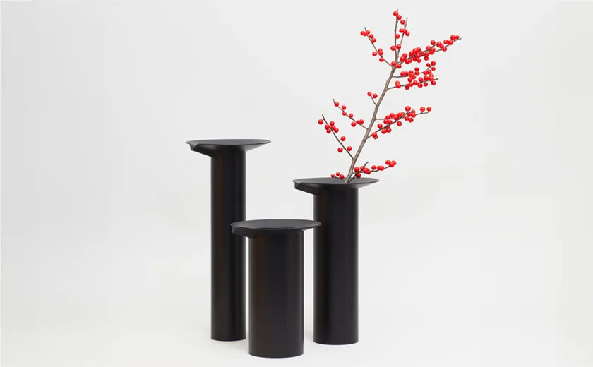 Powder-coated steel Watering Vessels, tre product, black