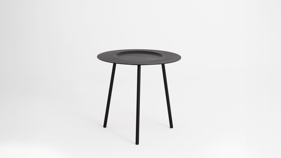 Woodplate Coffee steel table, tre product, small black