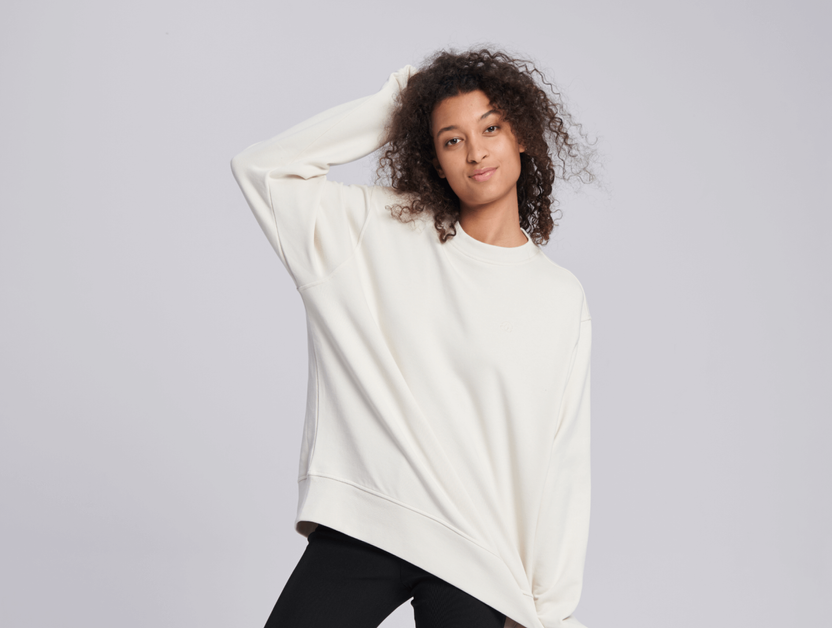 Organic cotton sweatshirt, Mudita, women's white