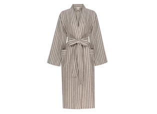  Cotton and linen robe, Mizar & Alcor striped grey