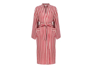  Cotton and linen robe, Mizar & Alcor striped red