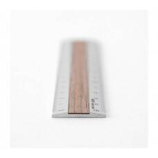 15 cm ruler Midori, Silver - Dark Wood 