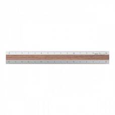 15 cm ruler Midori, Silver - Dark Wood 