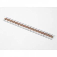 15 cm ruler Midori, Silver - Dark Wood 