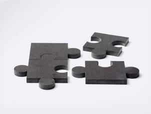 Stonecut Puzzle marble coaster, tre product, black 