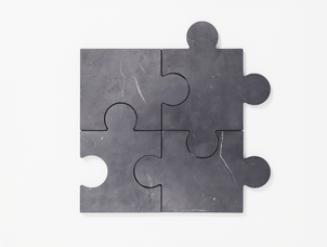 Stonecut Puzzle marble coaster, tre product, black 
