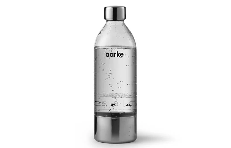 Bouteille d'eau en PET avec détails en acier inoxydable, Aarke, 1000 ml