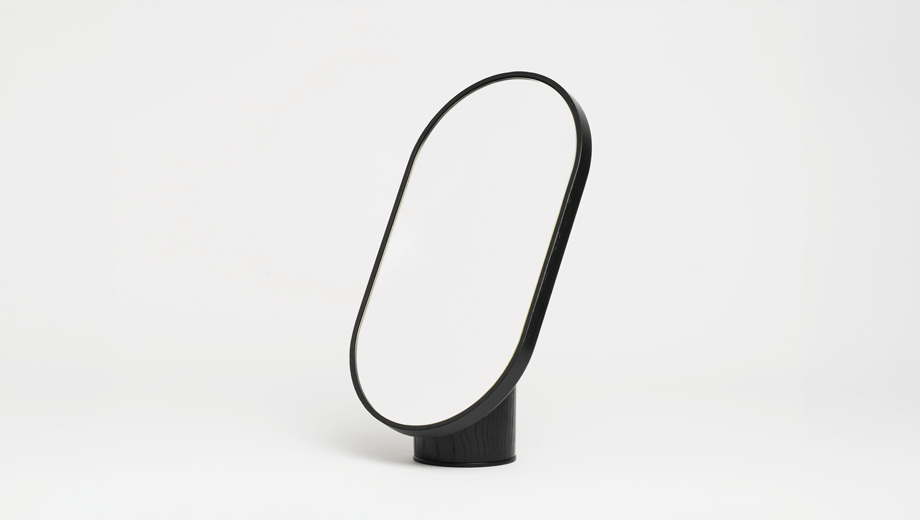 ClearVision Miroir en verre clair Woodturn, tre product, noir