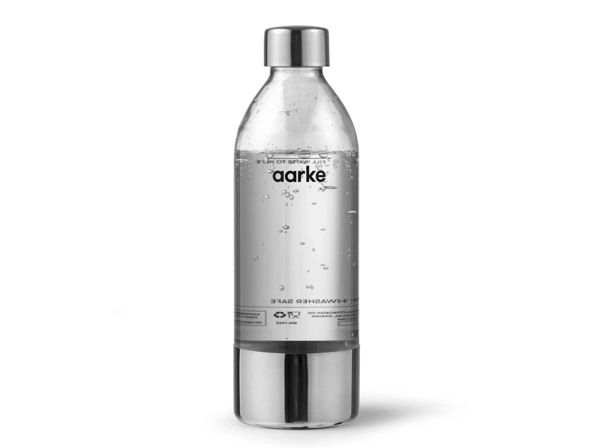 Bouteille d'eau en PET avec détails en acier inoxydable, Aarke, 650 ml