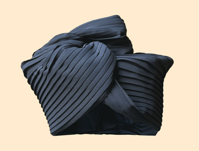 Turban Paloma Germain, lurex, Plissé Noir