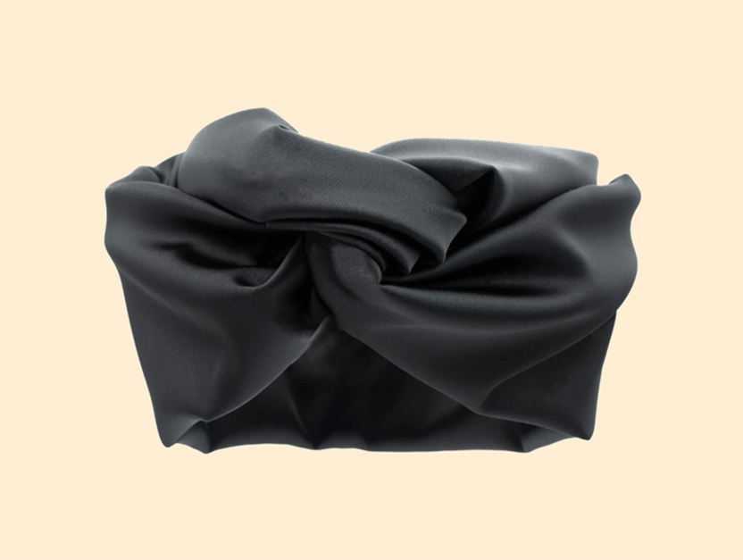 Turban Paloma Germain, satin de soie, Duchesse Noir