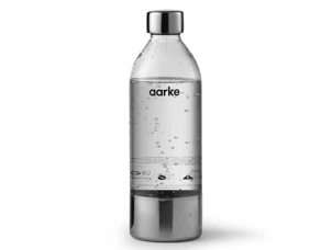 Bouteille d'eau en PET avec détails en acier inoxydable, Aarke, 1000 ml