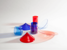 Set en borosilicate Vovo, tre product, bleu-rose-rouge