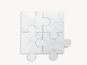 Sous-verre Stonecut Puzzle, tre product, blanc