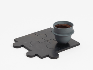 Sous-verre Stonecut Puzzle, tre product, noir