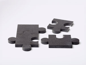 Sous-verre Stonecut Puzzle, tre product, noir