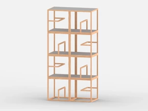 Système d'ameublement modulaire Text Block Wood, tre product, set x8, frêne