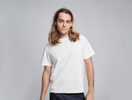 T-shirt en coton bio Here, Mudita, hommes, blanc