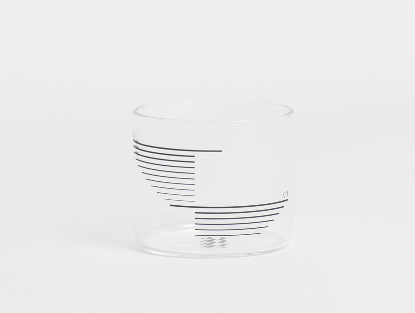 0,2L Glass Rectangle Stripes - Set of 4
