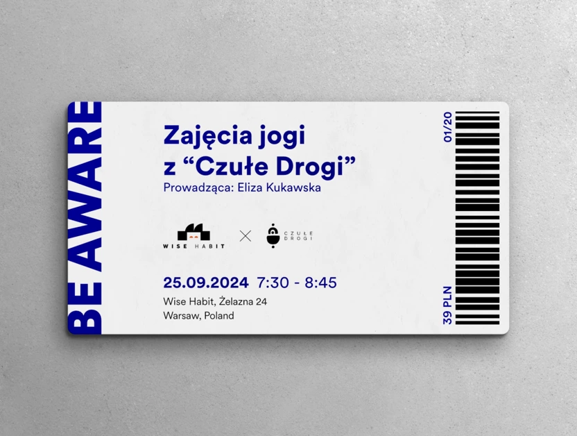 Ticket for yoga classes with “Czułe drogi” 25.09