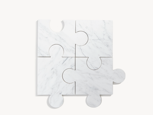 Marmor-Tischsets Stonecut Puzzle, tre product, weiß