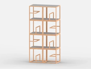 Modulares Möbelsystem Text Block Wood, tre produkt, Satz x8, Esche