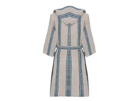 Peignoir enfant en lin et coton, Mizar & Alcor Mute, Turquise