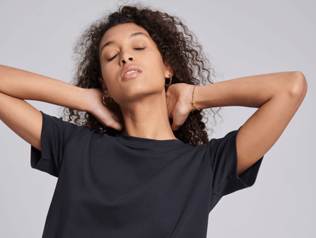 T-shirt z bawełny organicznej Now, Mudita, damski, czarny