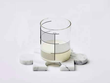 Sous-verre Stonecut Puzzle, tre product, blanc