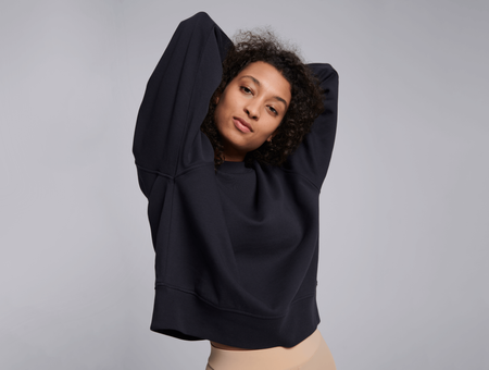 Sweat-shirt en coton bio, Mudita, noir pour femme