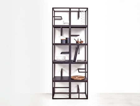 Modulares Möbelsystem Text Block Metall, tre product, Doppelset, schwarz