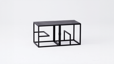 Système d'ameublement modulaire Text Block Metal, tre product, double set, noir