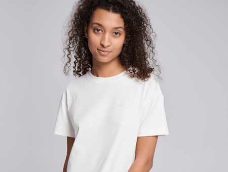 T-shirt en coton bio Less, Mudita, femmes, blanc