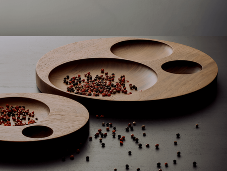 Plateau en bois massif Moln, tre product, petit, noyer américain