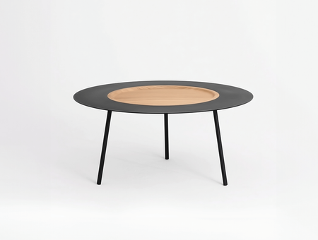 Woodplate Table basse en acier, tre product, large noir, chêne