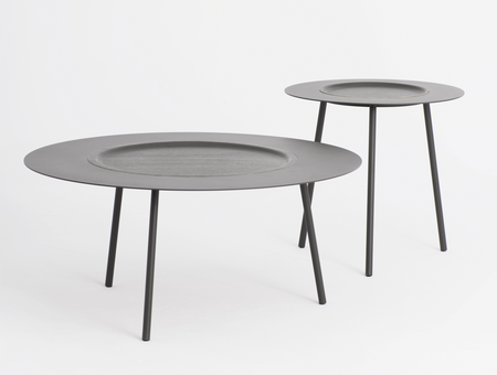 Stolik stalowy Woodplate Coffee, tre product, mały szary