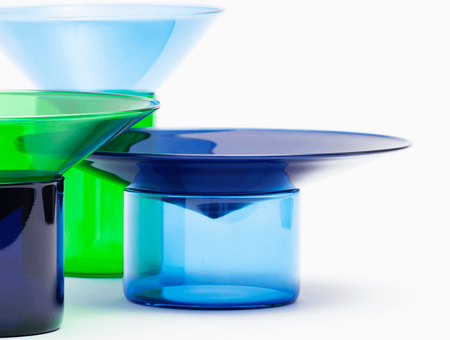 Vovo borosilicate set, tre product, blue-light blue-pink