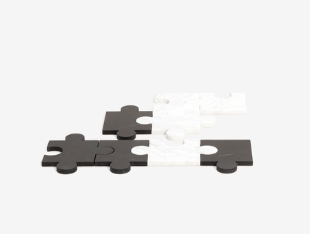 Marmor-Tischsets Stonecut Puzzle, tre product, weiß