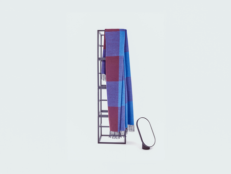 Couverture en laine mérinos Blend, tre product, bleu, noir