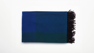 Koc z wełny merynosów Blend, tre product, zielony, czarny