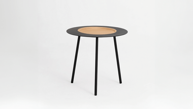 Woodplate Couchtisch aus Stahl, tre produkt, klein schwarz, Eiche