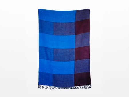 Decke aus Merinowolle, tre produkt, blau, schwarz