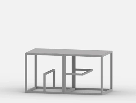 Text Block Metal modular furniture system, tre product, double set, grey