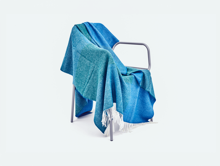 Couverture en laine mérinos Blend, tre product, vert, blanc