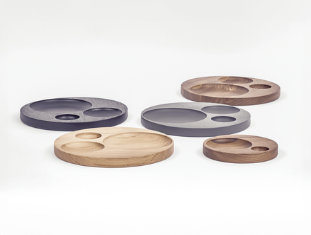 Moln Massivholztablett, tre product, klein, schwarz