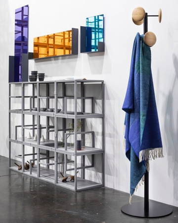 Text Block Metal modular furniture system, tre product, single set, grey