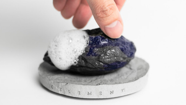 Round soap dish Celement, grey