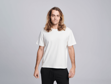 Now T-Shirt aus Bio-Baumwolle, Mudita, Herren, weiß