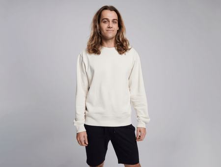 Organic cotton sweatshirt, Mudita, men's white